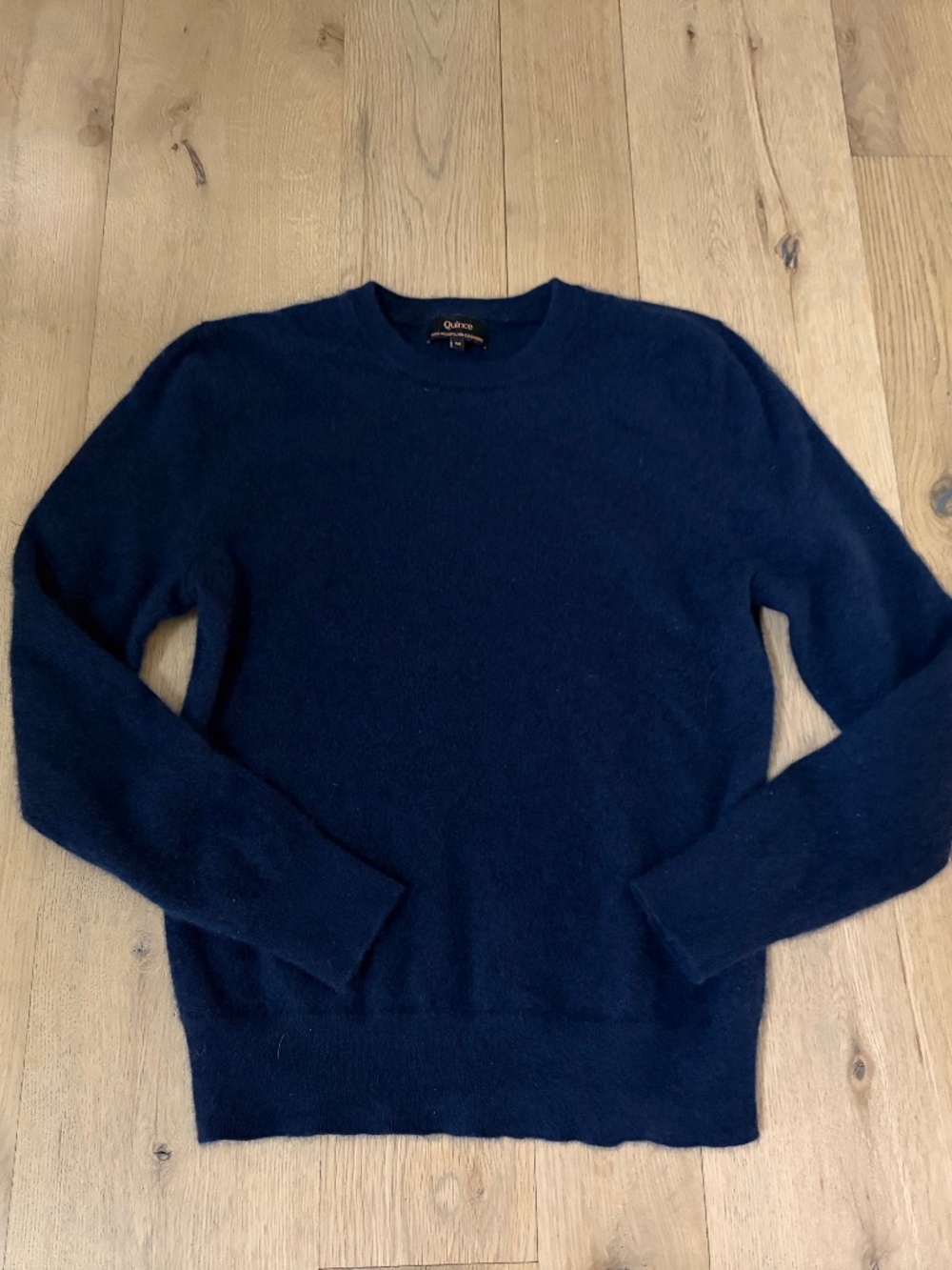 QUINCE MONGOLIAN CASHMERE CREWNECK SWEATER NAVY BLUE MEDIUM M